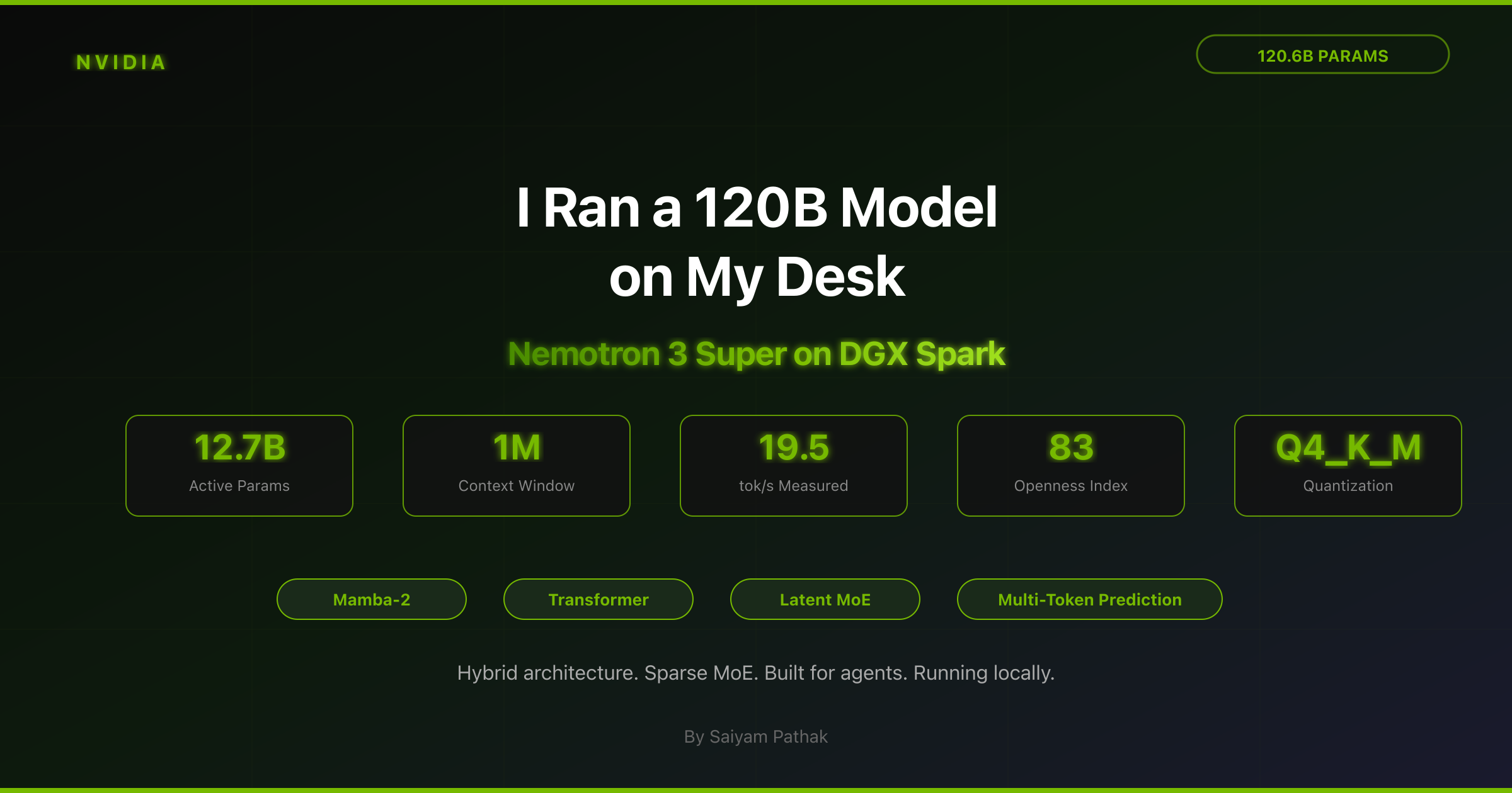 Cover for Here's What I Learned About Nemotron 3 Super -I Ran a 120B Parameter Model on Nvidia DGX Spark
